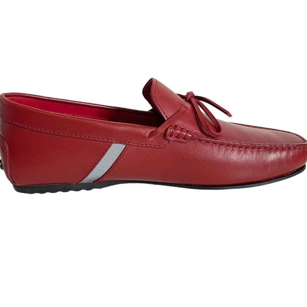 Tod's Ferrari Red Leather City‎ Gommino Cavallino 3D Loafer Shoes, Size Tod's 7